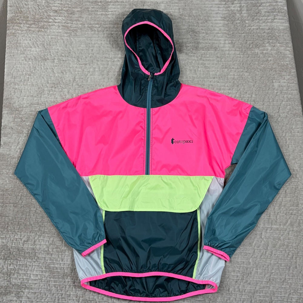 Cotopaxi Teca Half-Zip Windbreaker Pink Teal Colorblock Jacket Womens XS